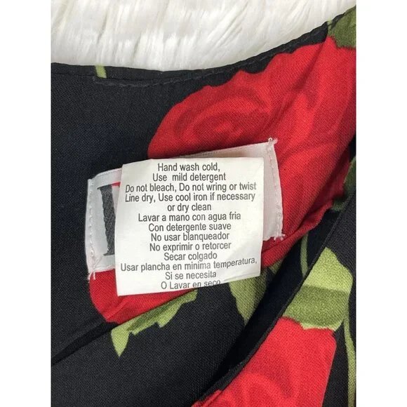 NWT R&K Original Size 12 2 Piece Dress & Cardigan Red Black Floral Embroidered - Picture 8 of 11